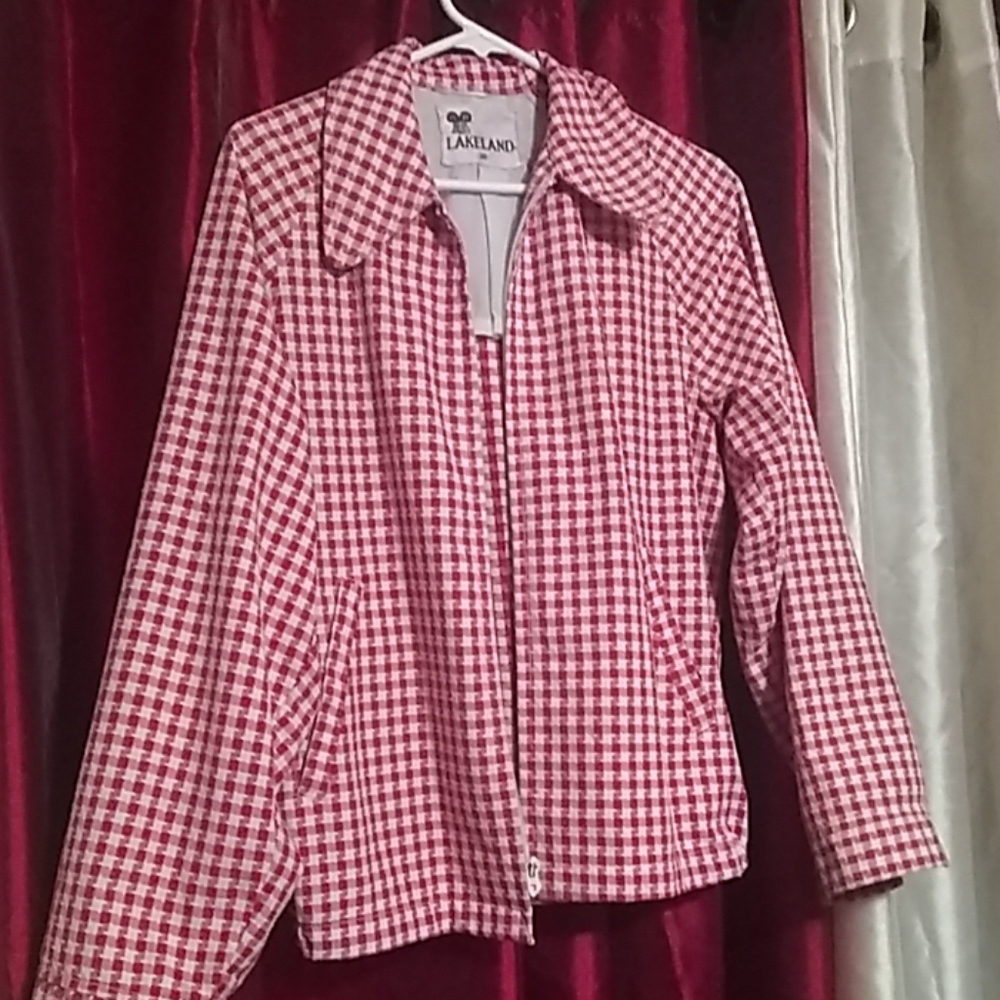 Retro red hound dog print jacket